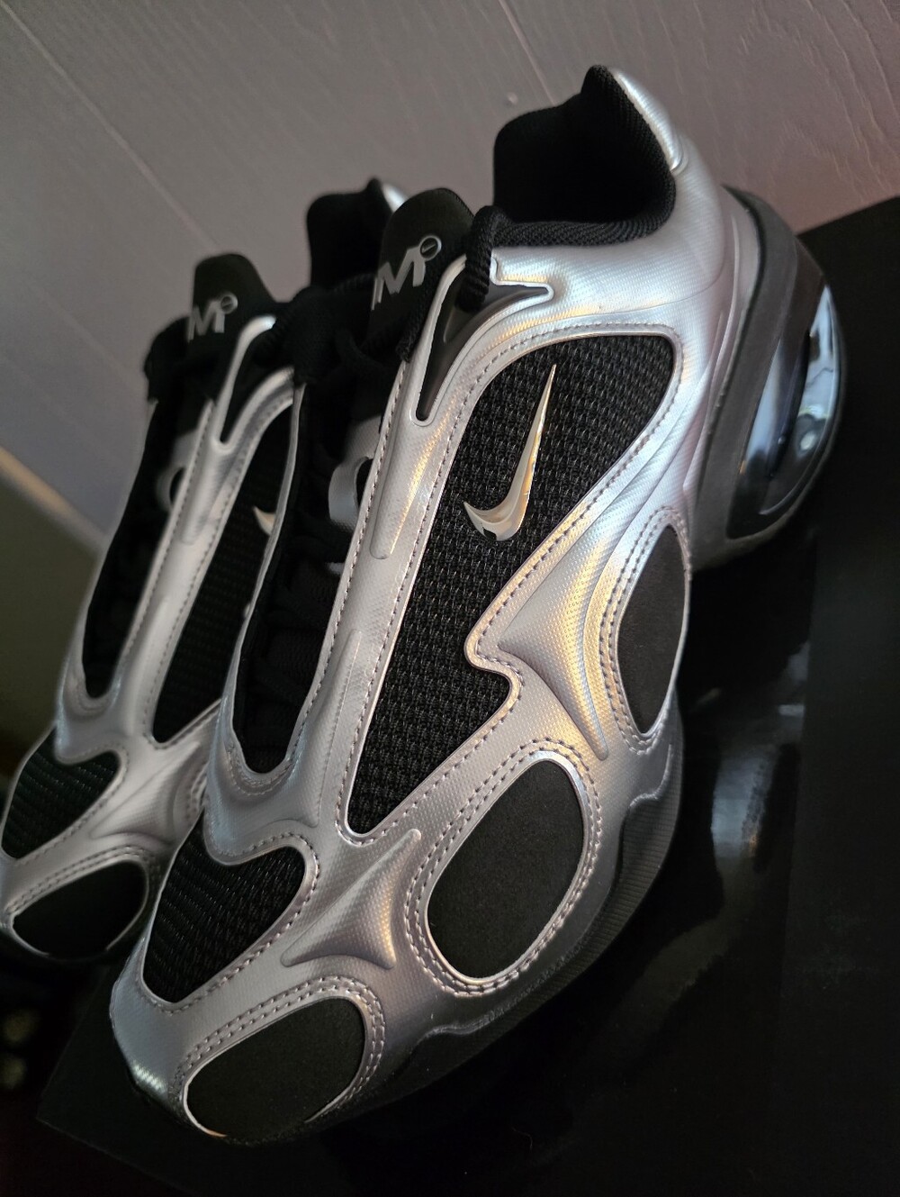 Nike Air Max Muse Silver and Black Athletic Sneakers ( 9 Womens /7.5 Mens)